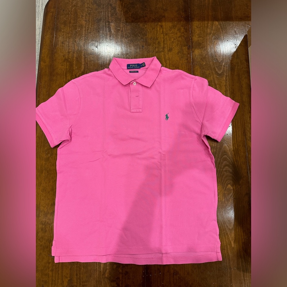 Ralph Lauren Custom Slim Fit Pink Polo
